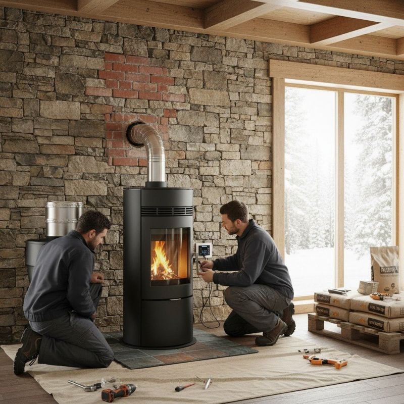 Local Pellet Stove Installation pros at work